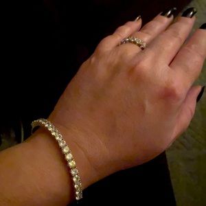 Diamonique 10.00 cttw Flex Cuff Sterling Silver